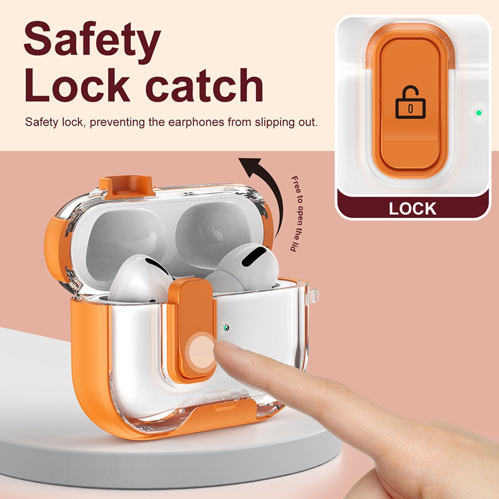 For Apple AirPods Pro Case TPU PC Earbuds Protective Cover with Switch  /  Stand  /  Carrying Hook