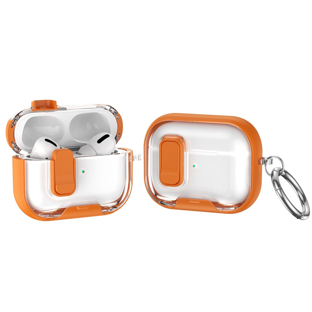For AirPods Pro 2 Case TPU PC Earbuds Protective Cover with Switch  /  Stand  /  Carrying Hook