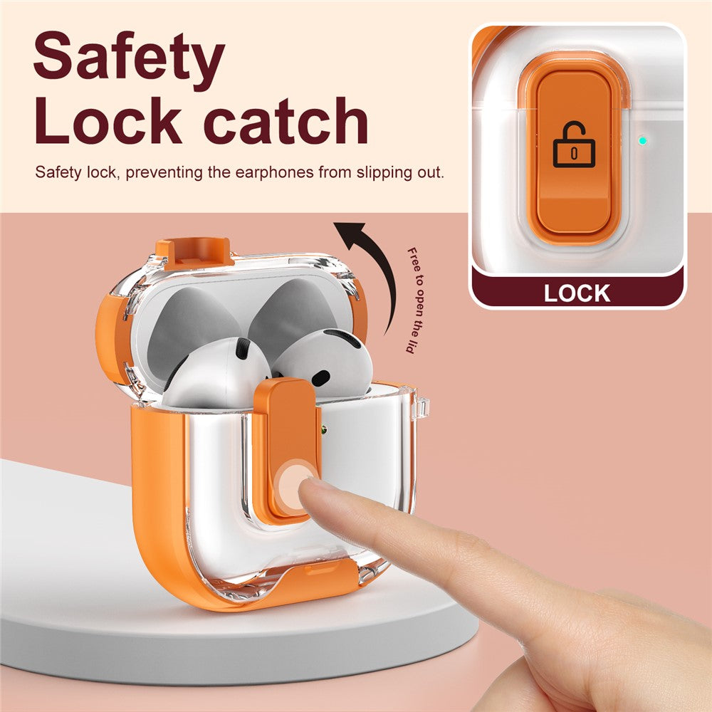 AirPods 4 Case TPU PC Earbuds Protective Cover with Switch  /  Stand  /  Carrying Hook