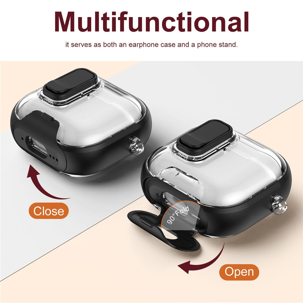 AirPods 4 Case TPU PC Earbuds Protective Cover with Switch  /  Stand  /  Carrying Hook