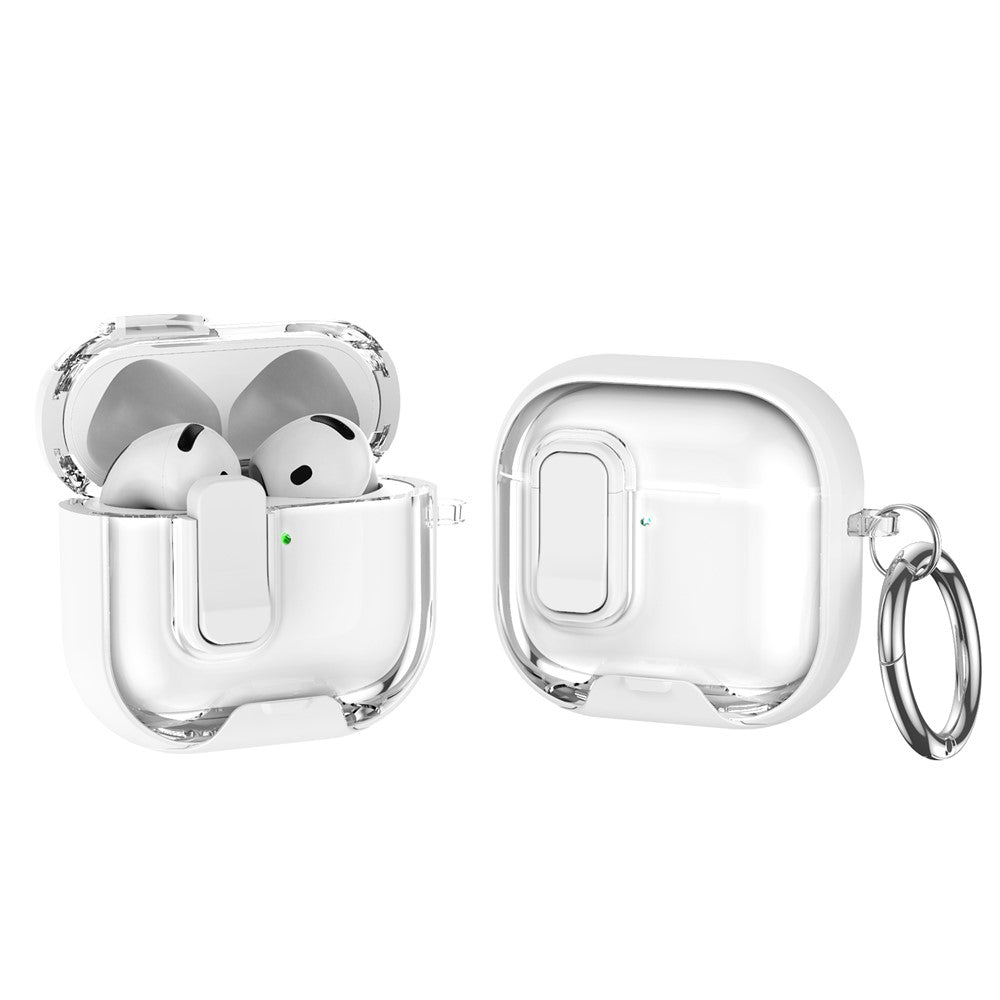AirPods 4 Case TPU PC Earbuds Protective Cover with Switch  /  Stand  /  Carrying Hook