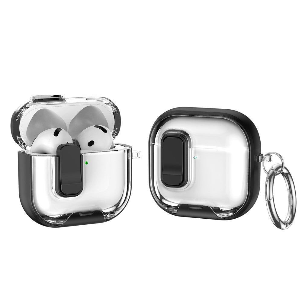AirPods 4 Case TPU PC Earbuds Protective Cover with Switch  /  Stand  /  Carrying Hook