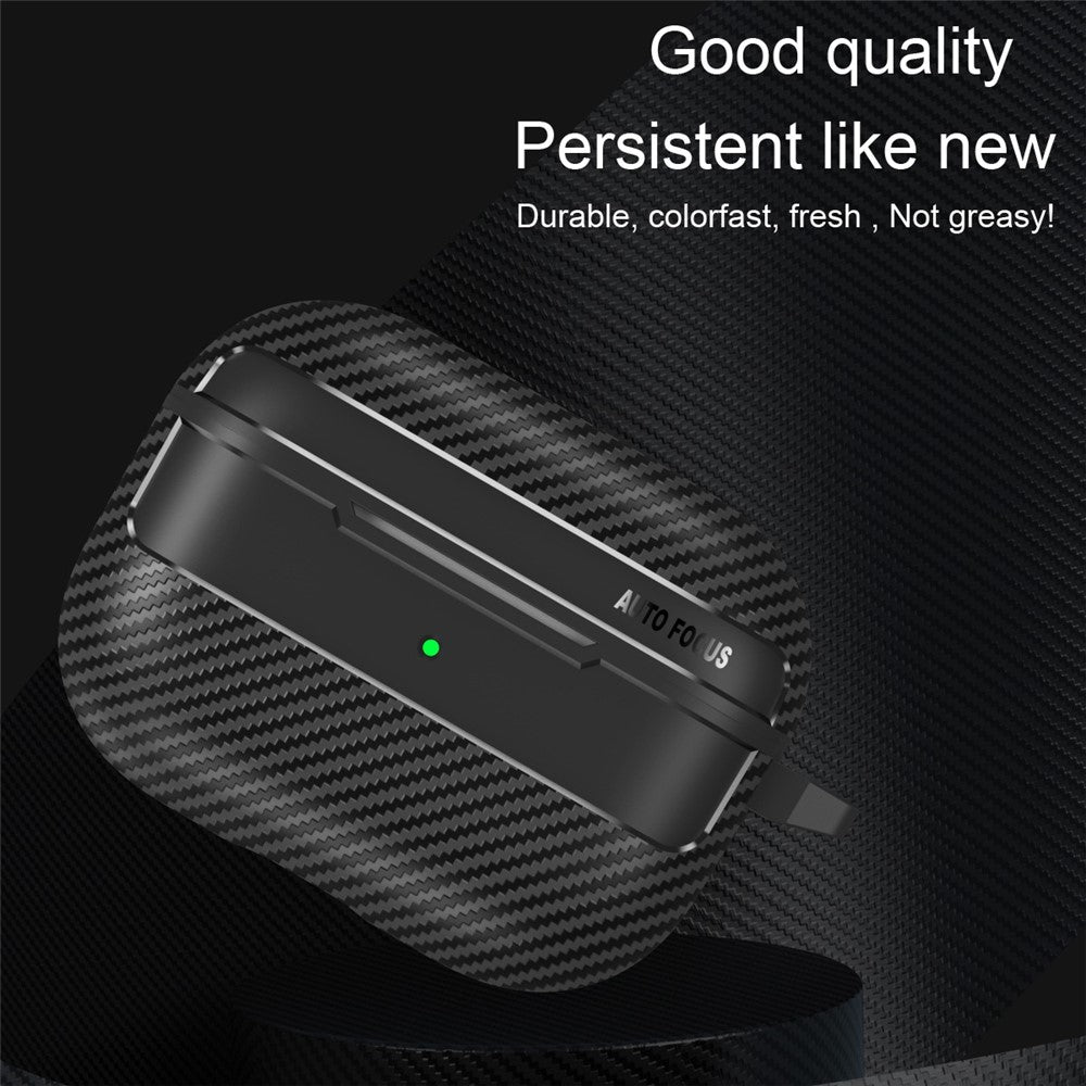 Apple AirPods Pro Stylish Carbon Fiber TPU Anti-scratch Cover Bluetooth-compatible Earphone Full Body Protection Sleeve