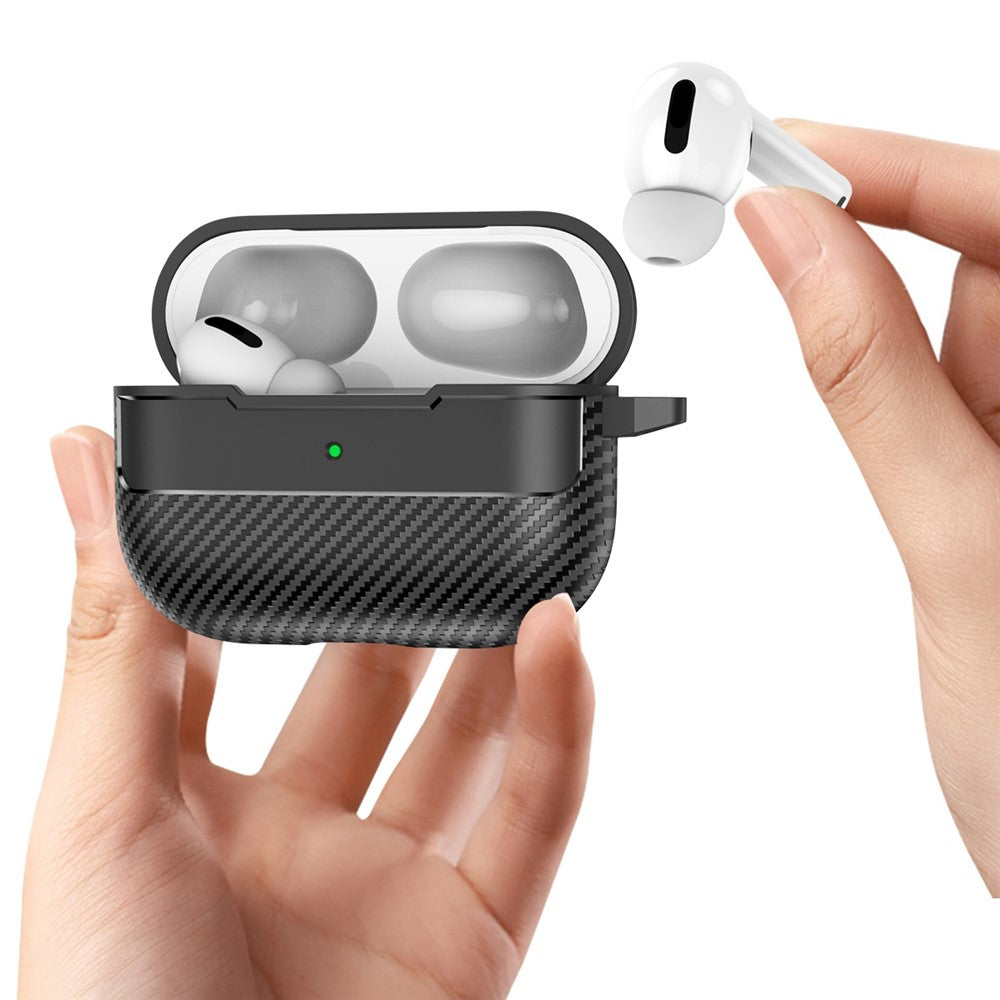 Apple AirPods Pro Stylish Carbon Fiber TPU Anti-scratch Cover Bluetooth-compatible Earphone Full Body Protection Sleeve