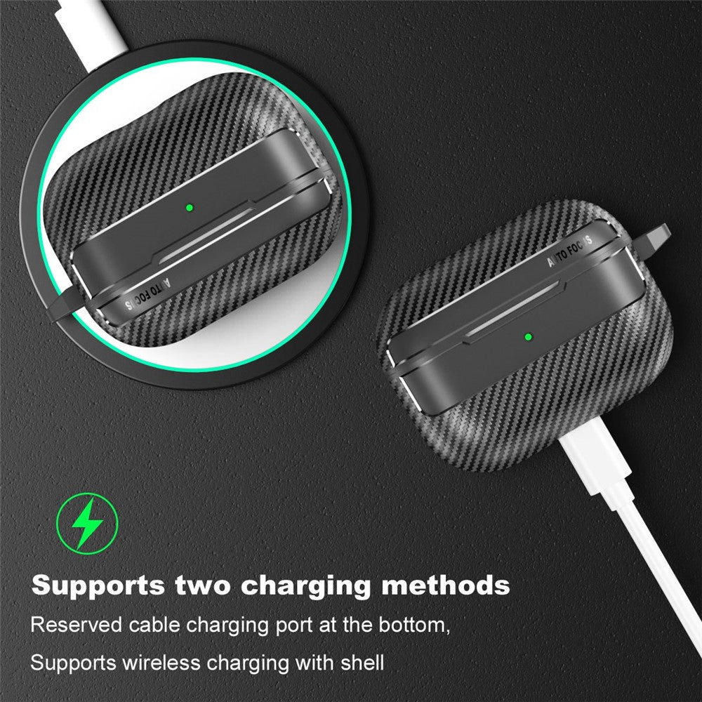 Apple AirPods Pro Stylish Carbon Fiber TPU Anti-scratch Cover Bluetooth-compatible Earphone Full Body Protection Sleeve
