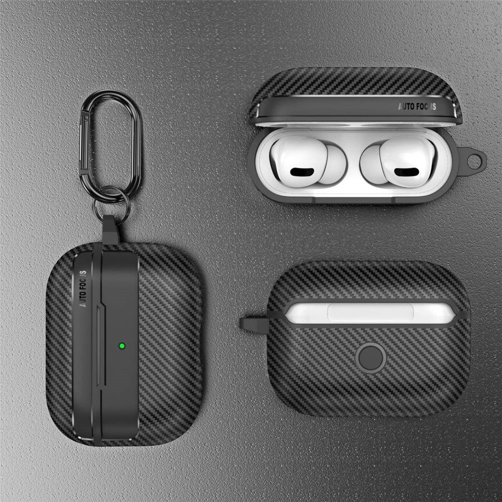 Apple AirPods Pro Stylish Carbon Fiber TPU Anti-scratch Cover Bluetooth-compatible Earphone Full Body Protection Sleeve