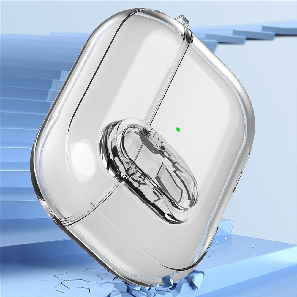 For AirPods Pro 2 Clear Earphone Case PC + TPU Bluetooth-compatible Earbud Cover with Hanging Buckle