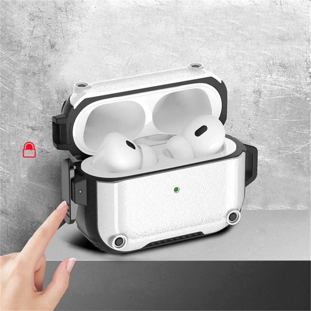 Earphone Case for AirPods Pro 2 PC+TPU Bluetooth-compatible Earbud Cover with Hanging Buckle