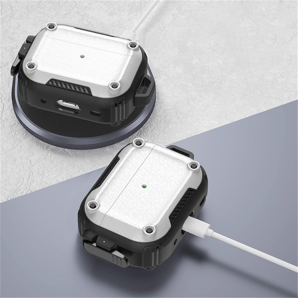 Earphone Case for AirPods Pro 2 PC+TPU Bluetooth-compatible Earbud Cover with Hanging Buckle