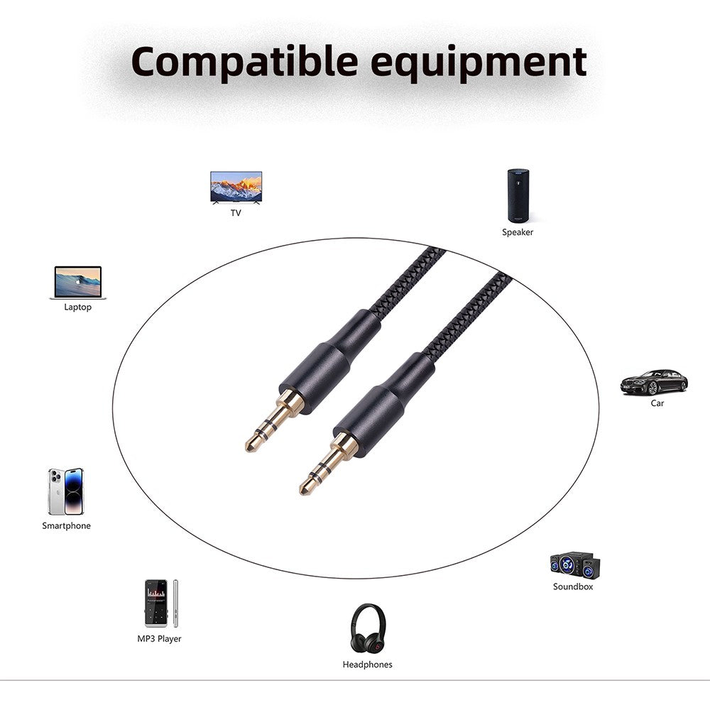 2130 1m 3.5mm Jack HiFi Stereo Audio Cable 3.5mm Male to Male Audio AUX Cable for Car Headphone Speaker