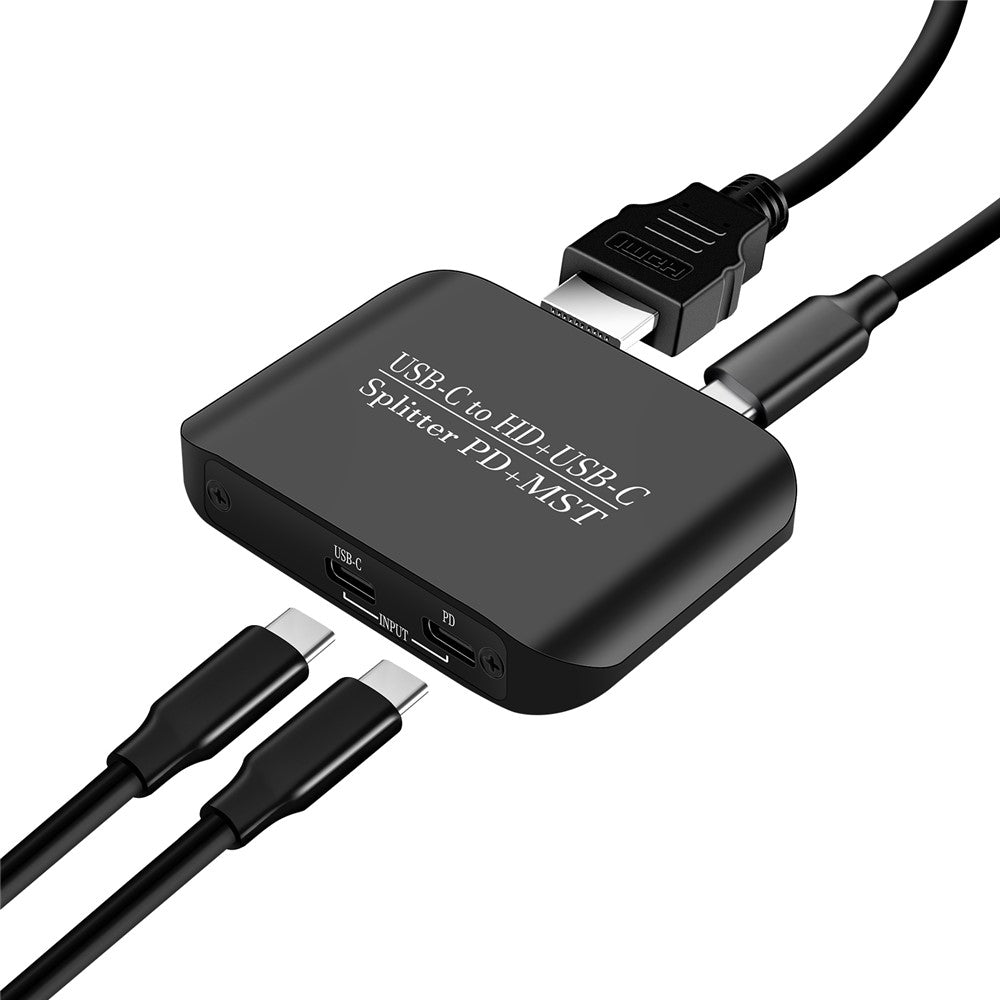 NK-E70 Type-C to HD + Type-C Splitter 4K 60Hz MST / SST Display Adapter Support PD Charging
