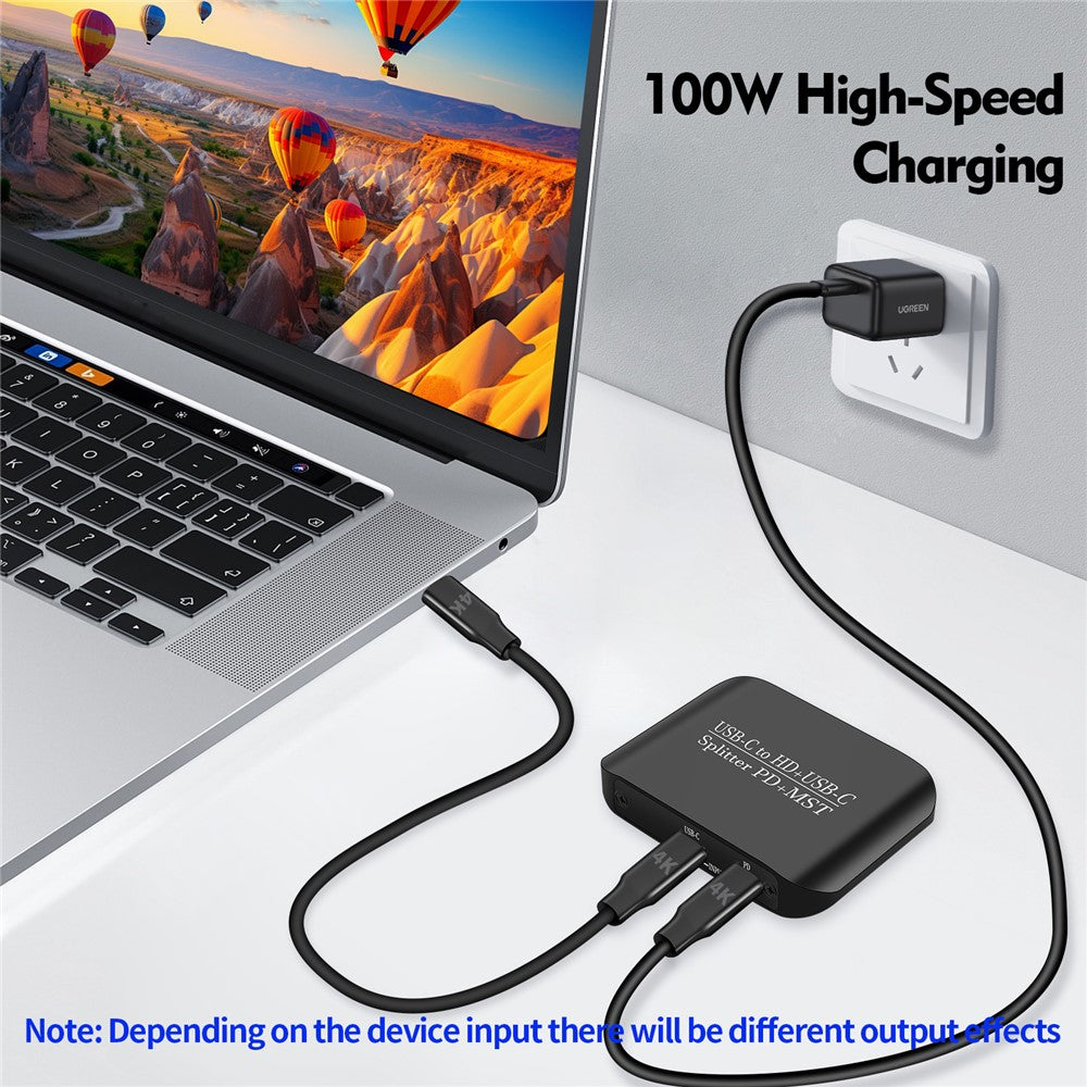 NK-E70 Type-C to HD + Type-C Splitter 4K 60Hz MST / SST Display Adapter Support PD Charging