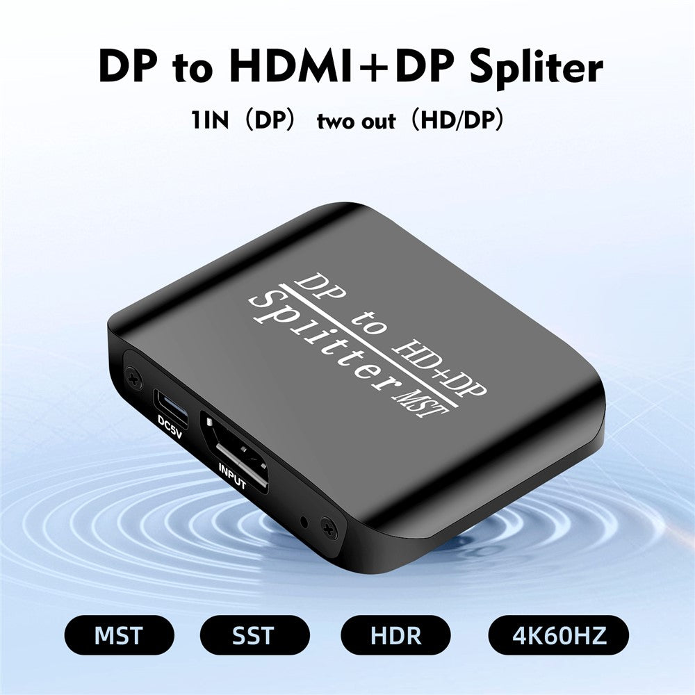 NK-W60 DP to HD+DP 4K 60Hz Splitter MST / SST Adapter for Dual Display / Mirror Display