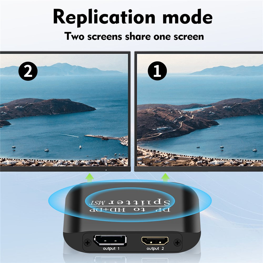 NK-W60 DP to HD+DP 4K 60Hz Splitter MST / SST Adapter for Dual Display / Mirror Display