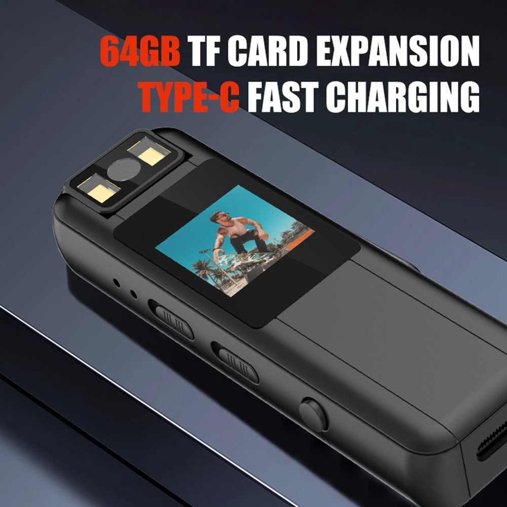 LK2315 Portable 1080P HD Sports DV Camera 180 Degree Rotatable Lens Night Vision Camcorder Handheld Bodycam