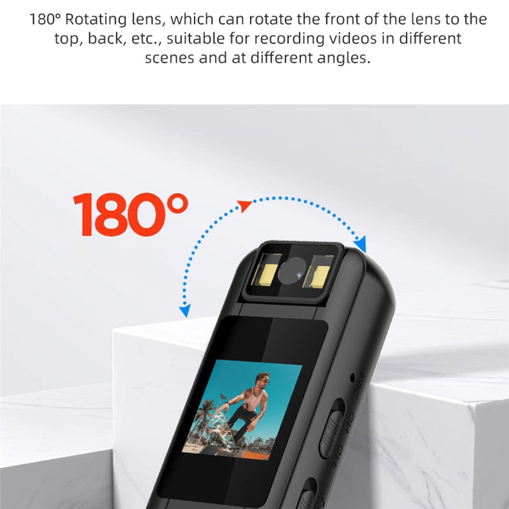 LK2315 Portable 1080P HD Sports DV Camera 180 Degree Rotatable Lens Night Vision Camcorder Handheld Bodycam