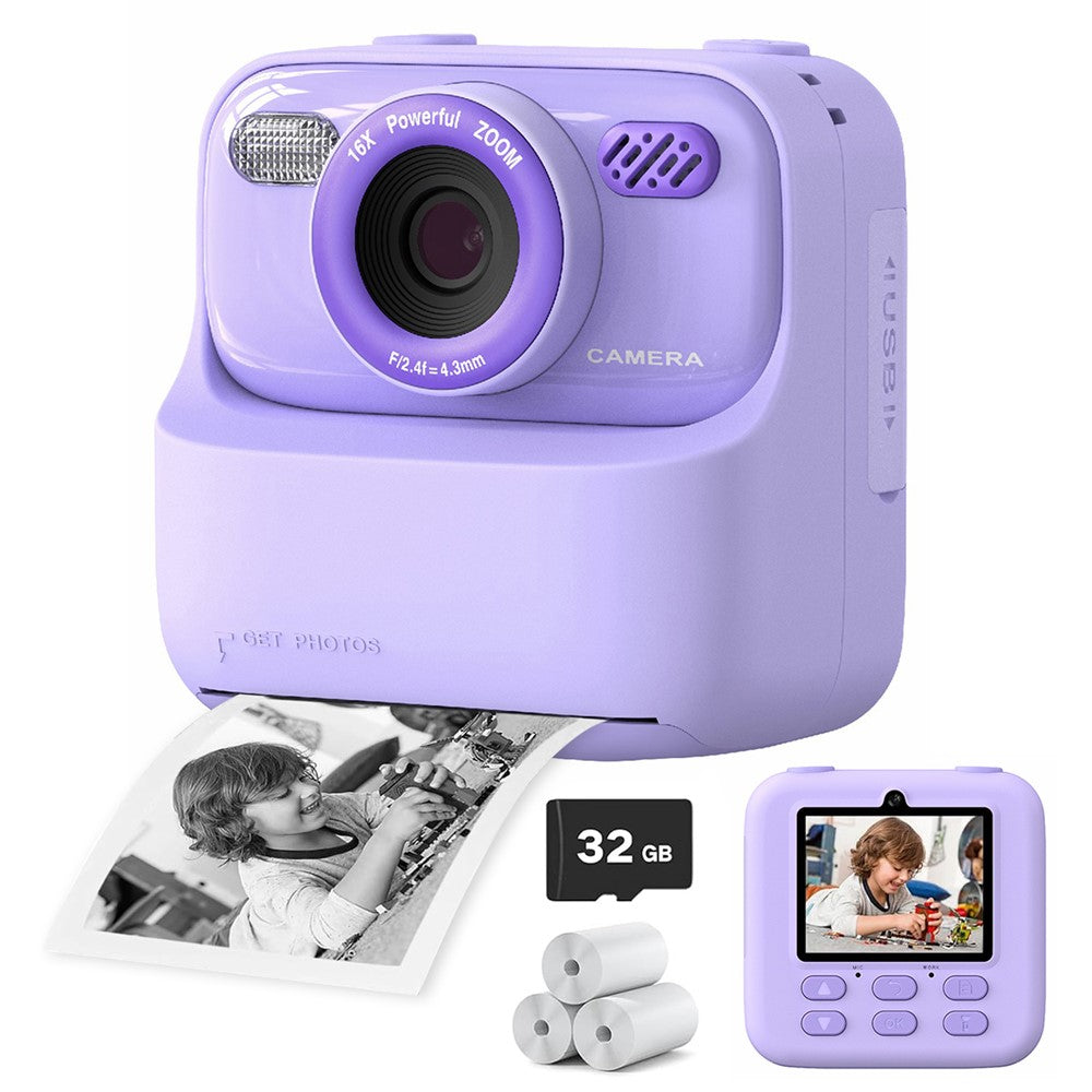 P79 Instant Print Kids Camera Fun Game HD 1080P Dual Lens Camera with 32GB Memory Card
