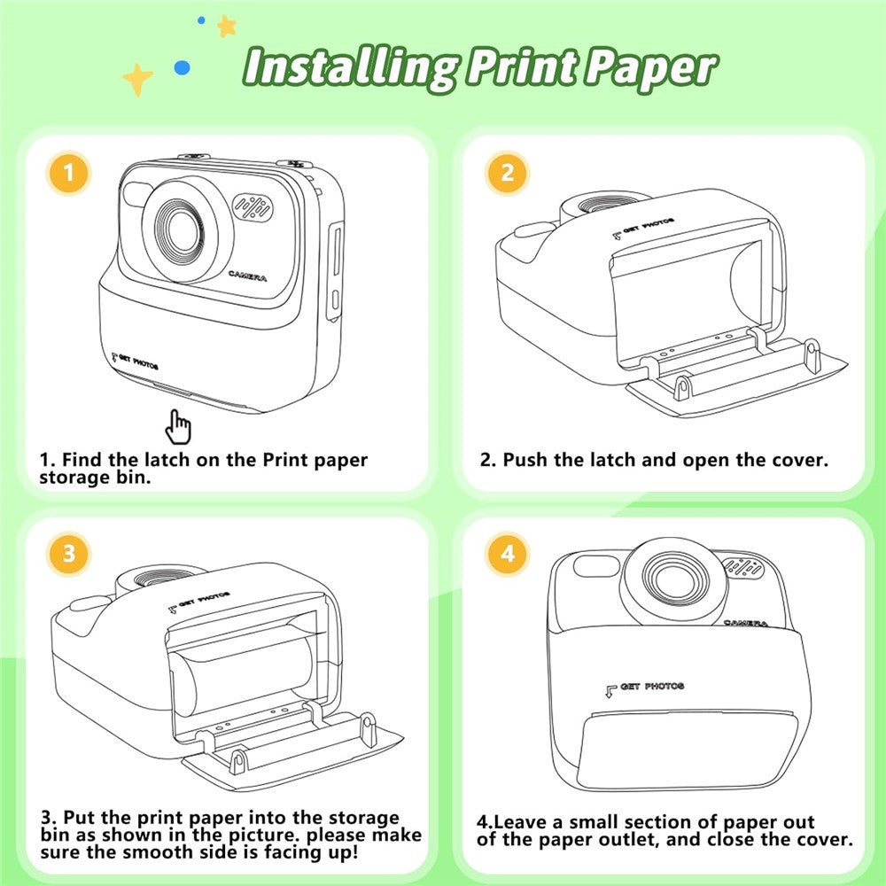 P79 Instant Print Kids Camera Fun Game HD 1080P Dual Lens Camera with 32GB Memory Card