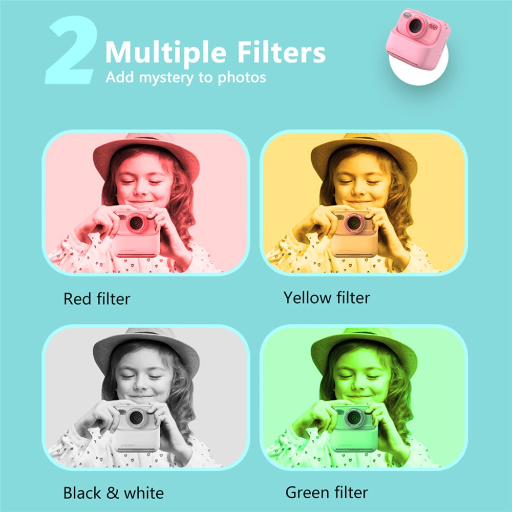 P79 Instant Print Kids Camera Fun Game HD 1080P Dual Lens Camera with 32GB Memory Card