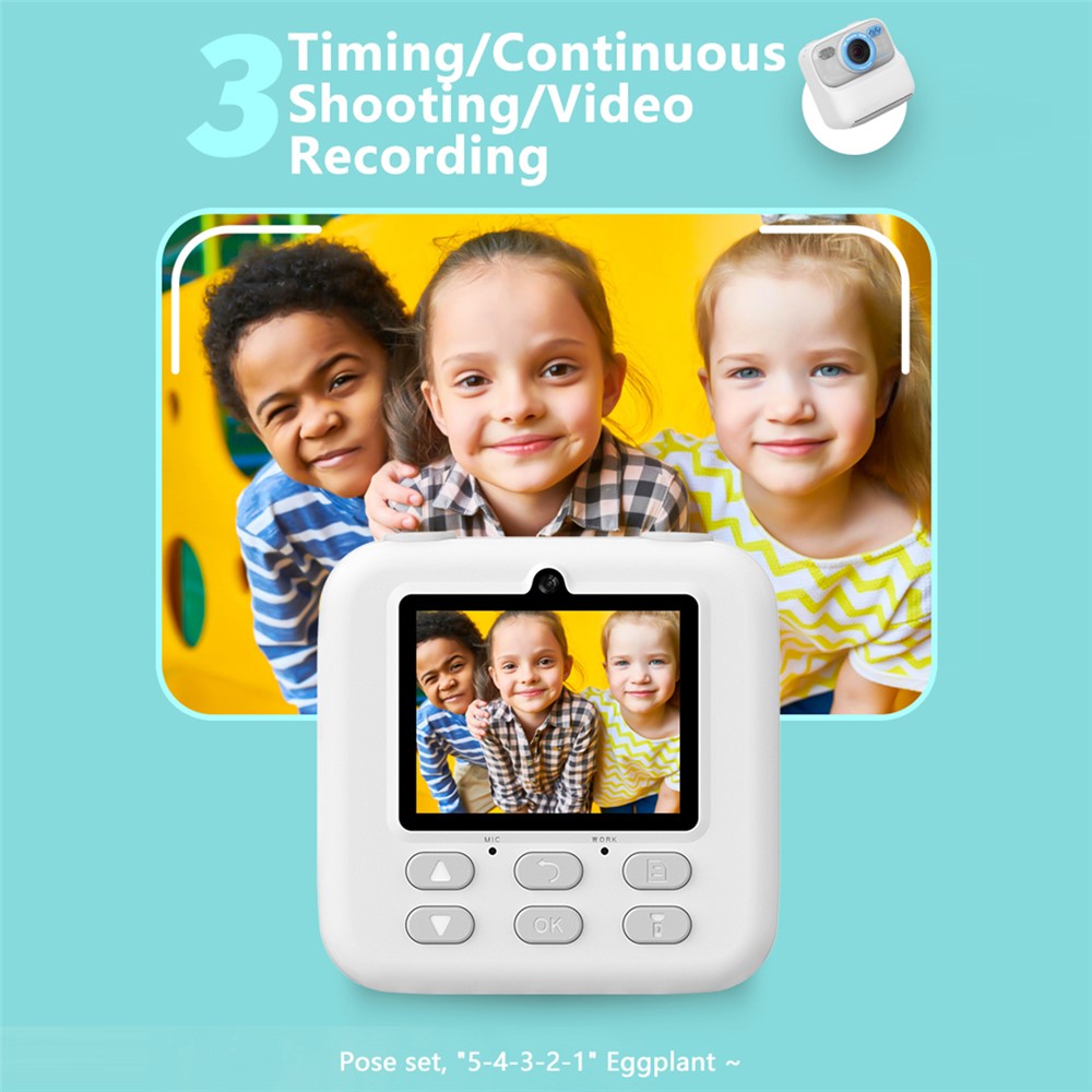 P79 Instant Print Kids Camera Fun Game HD 1080P Dual Lens Camera with 32GB Memory Card