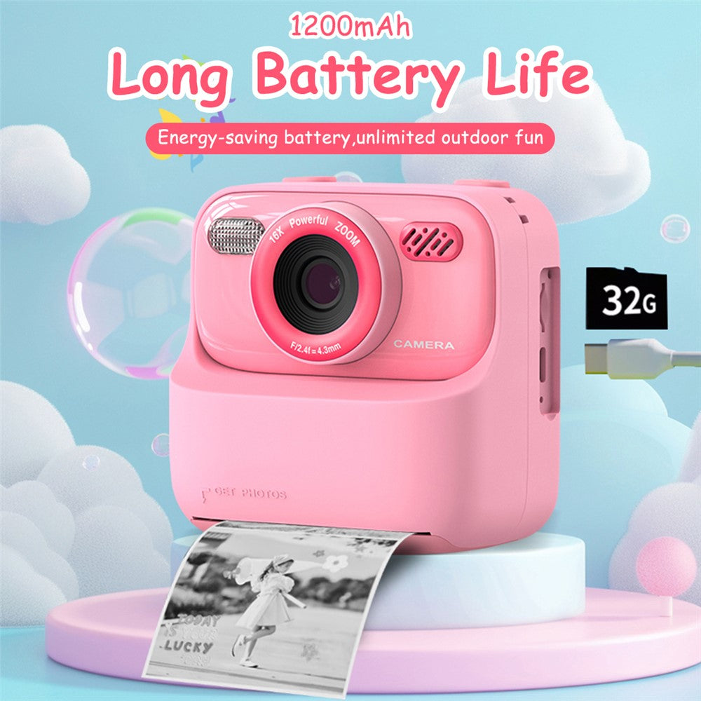 P79 Instant Print Kids Camera Fun Game HD 1080P Dual Lens Camera with 32GB Memory Card