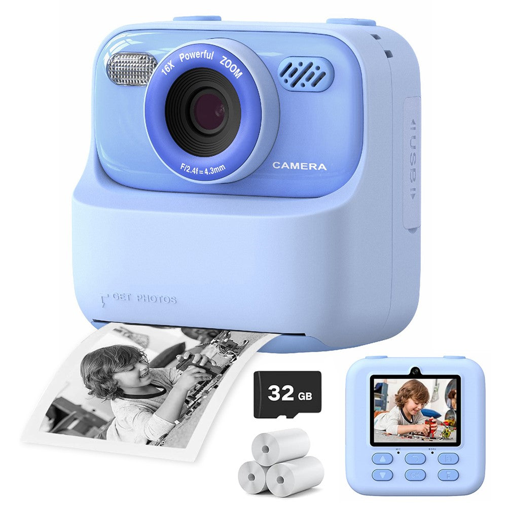 P79 Instant Print Kids Camera Fun Game HD 1080P Dual Lens Camera with 32GB Memory Card
