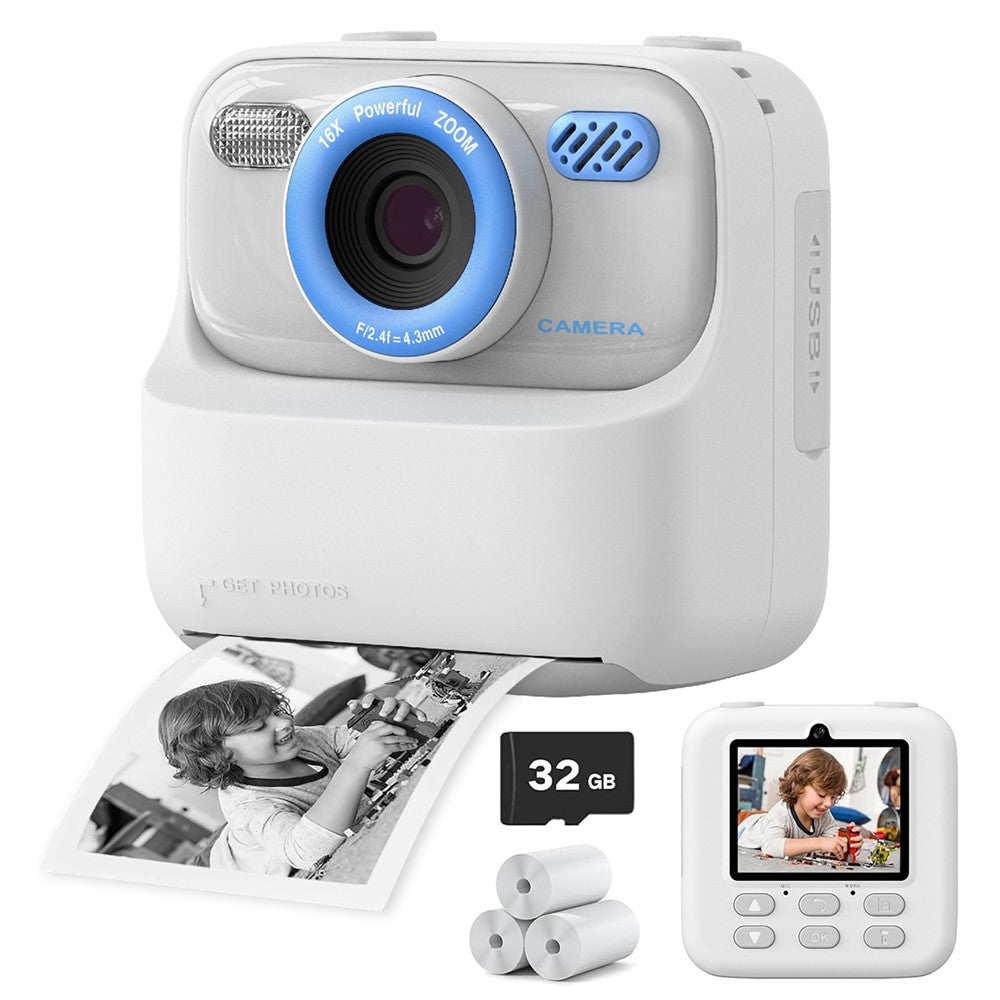 P79 Instant Print Kids Camera Fun Game HD 1080P Dual Lens Camera with 32GB Memory Card