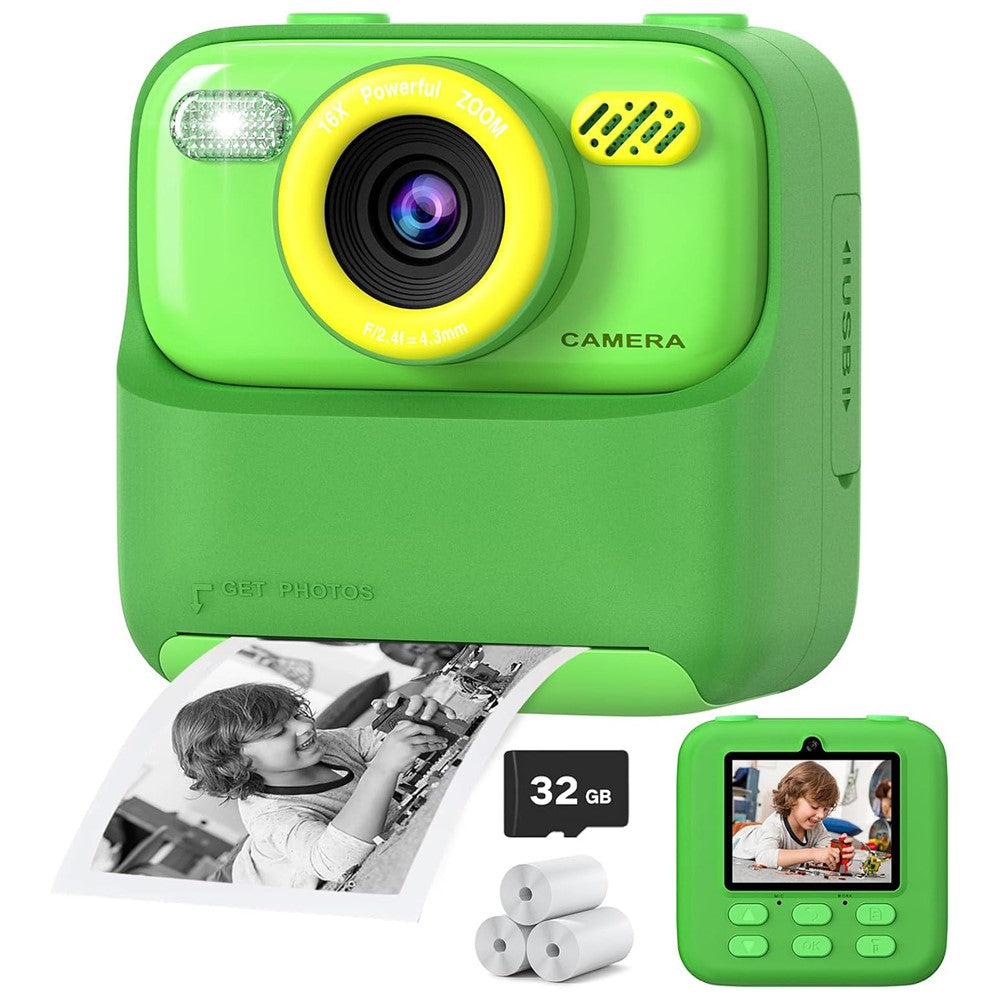 P79 Instant Print Kids Camera Fun Game HD 1080P Dual Lens Camera with 32GB Memory Card