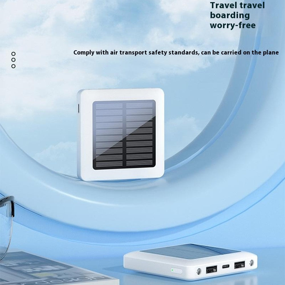 P96S Outdoor Emergency Solar Power Bank 5000mAh Portable Charger with Flashlight