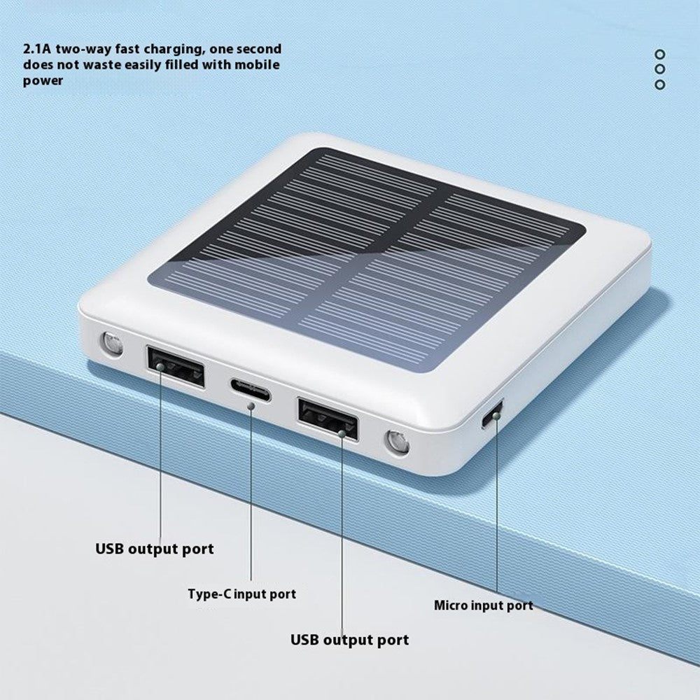 P96S Outdoor Emergency Solar Power Bank 5000mAh Portable Charger with Flashlight