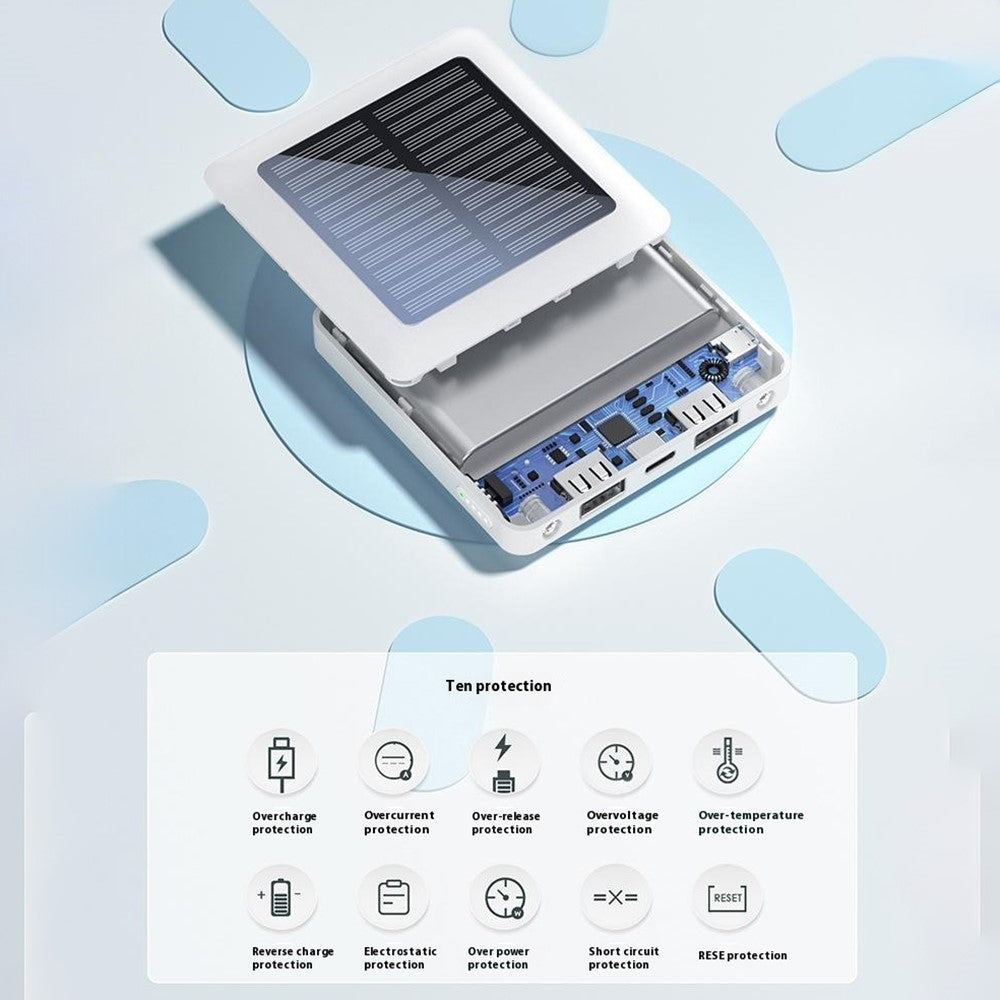 P96S Outdoor Emergency Solar Power Bank 5000mAh Portable Charger with Flashlight