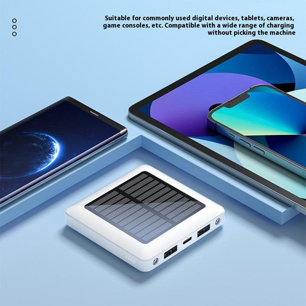 P96S Outdoor Emergency Solar Power Bank 5000mAh Portable Charger with Flashlight